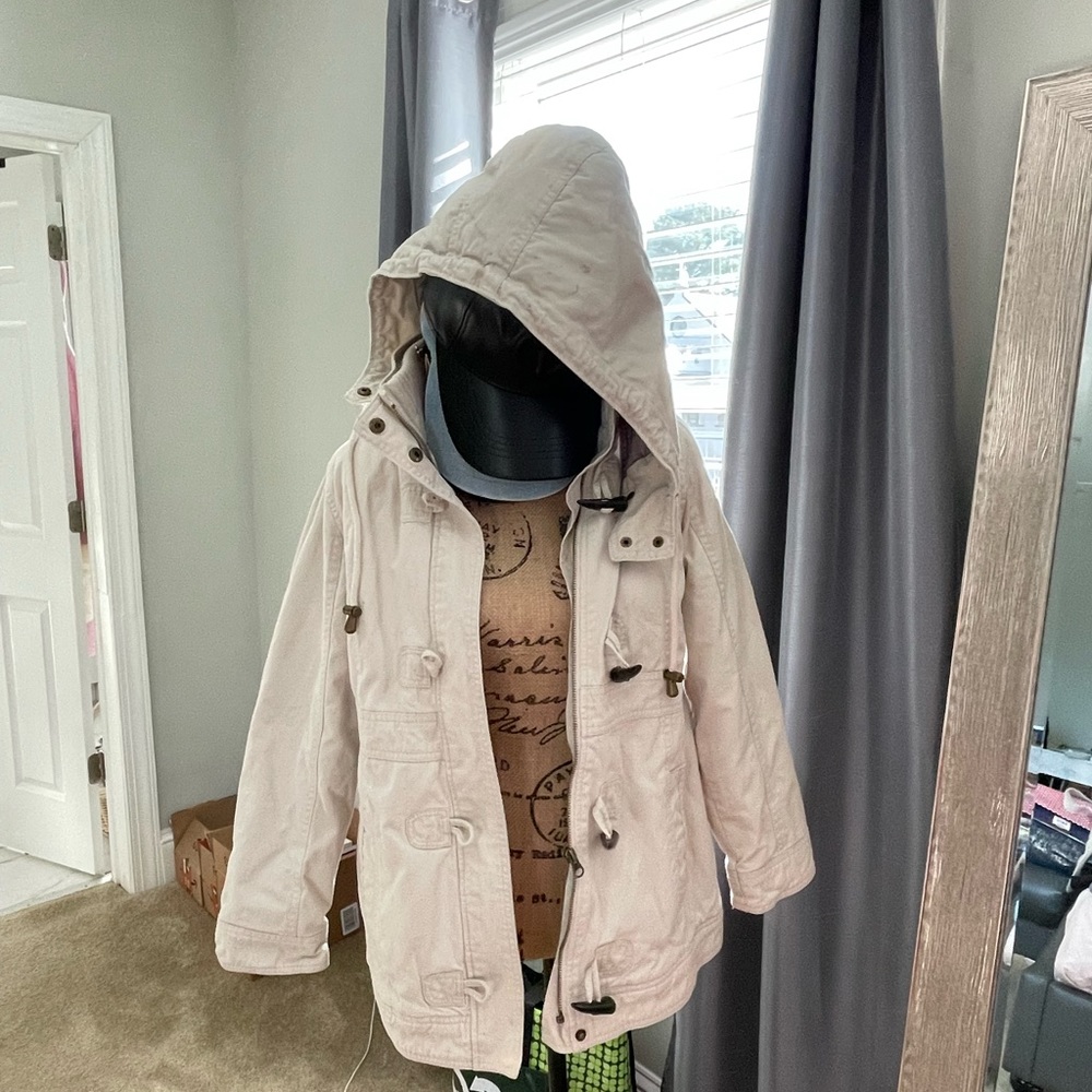 Motherhood Maternity Cream Hooded Toggle Coat - Picture 3 of 6